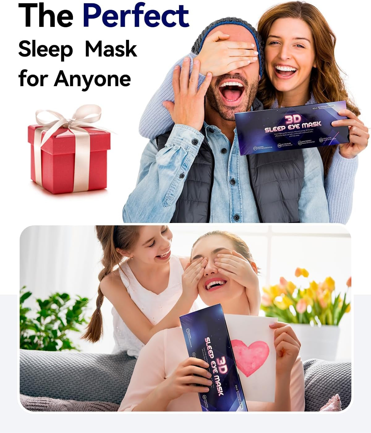 Weighted Eye Mask for Sleeping - Blackout Sleep Mask for Women Men, Lash Extension Eye Covers, Memory Foam, 3D Contoured, Airplane Travel Essentials, Blindfold for Meditation(Gray)