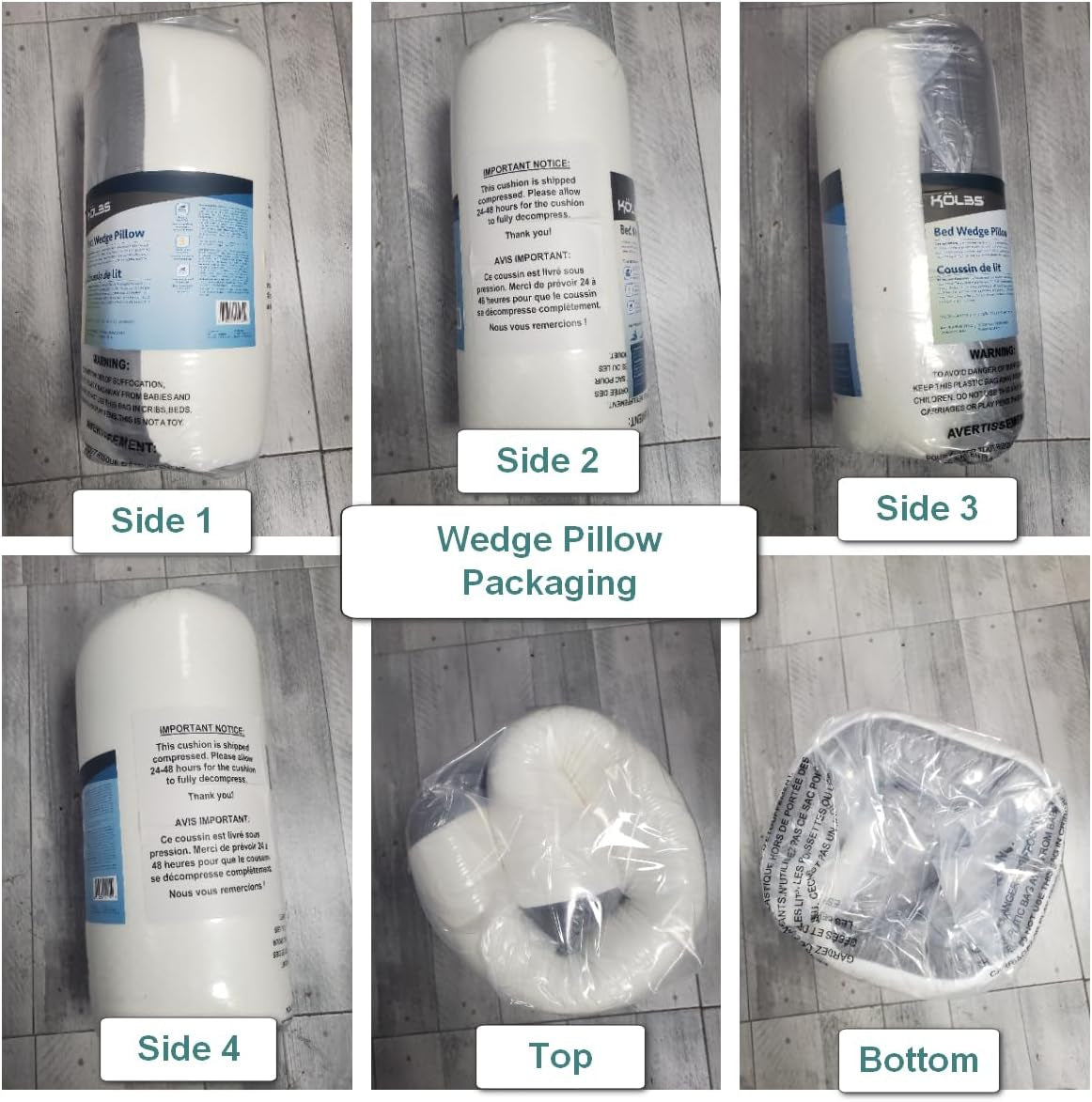 Kӧlbs Bed Wedge Pillow with Memory Foam Top Chic Jacquard Cover Wedge Pillow for Sleeping and Acid Reflux, Heartburn, Wedge Pillow for Sleep Apnea Wedge Pillow for Back Pain Relief