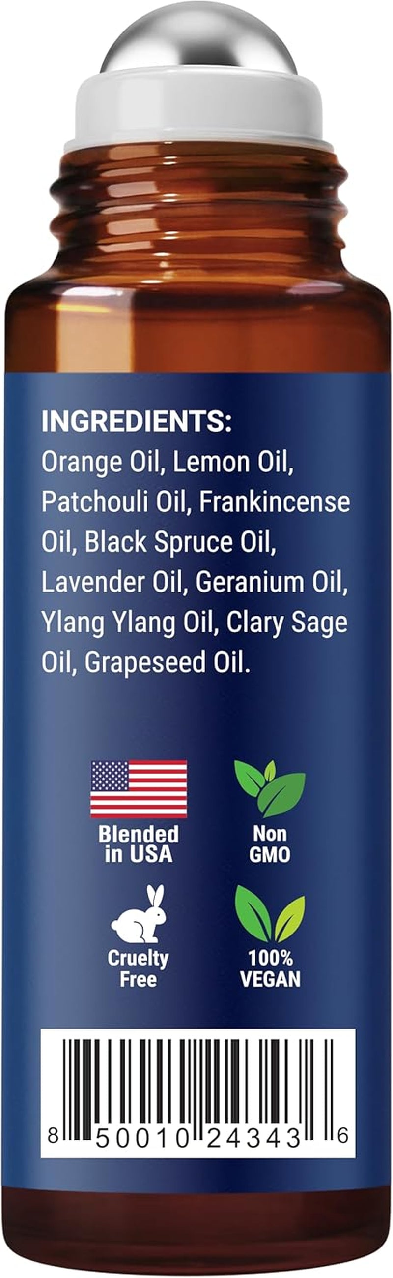 Stress Ease Essential Oil Roll on Blend 10Ml - Natural Stress Relief Essential Oils Roll-On - Pure Lavender, Geranium and Frankincense Oil Blend - Stress Away -