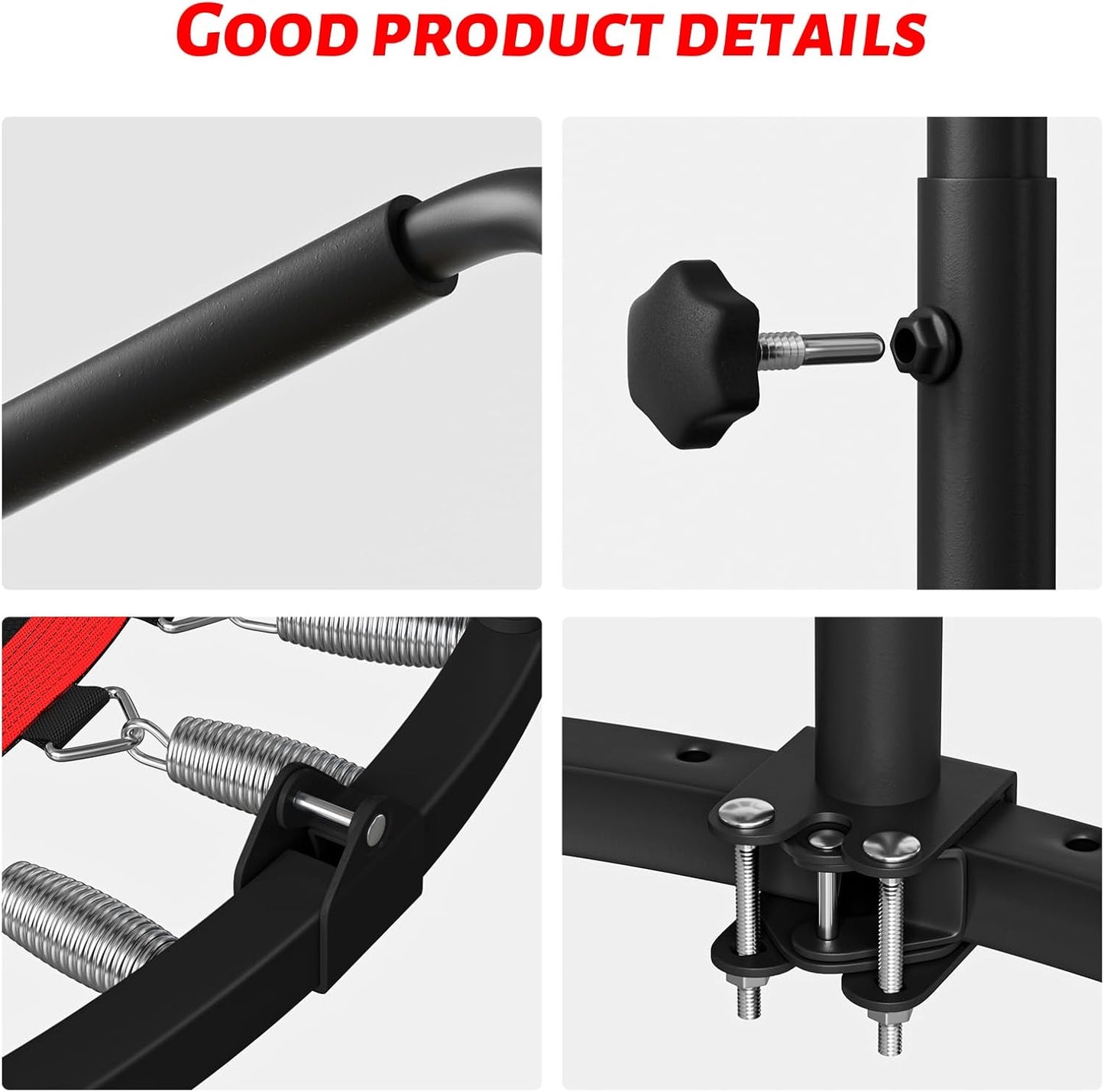 Mini Trampoline for Adults Kids, Cardio Exercise Trampoline, Thick Steel Spring Fitness Workout Rebounder Trampoline Indoor Outdoor 5 Height Adjust Load 500Lbs