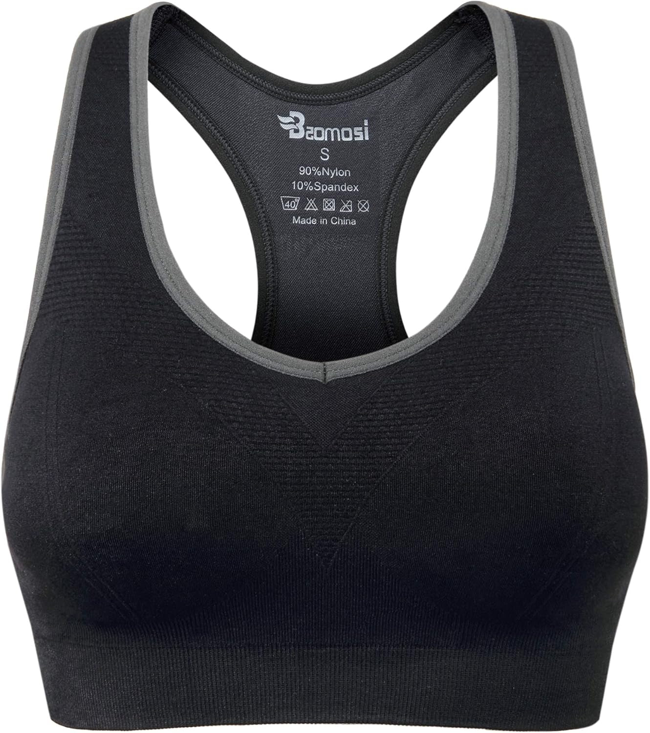 Women'S Seamless Racerback Sports Bra High Impact Support Yoga Gym Workout Fitness