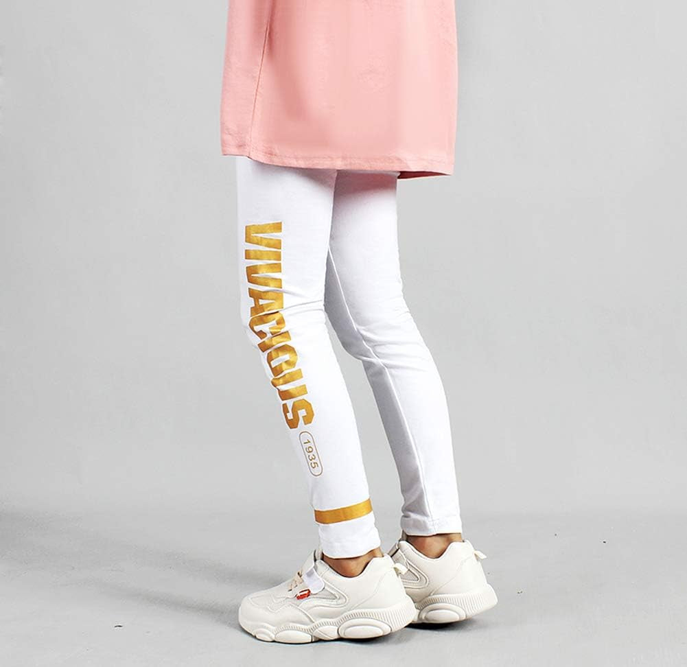 Girls' Leggings, Kids Sports Cotton Stretch Tights Pants, Dance Performance