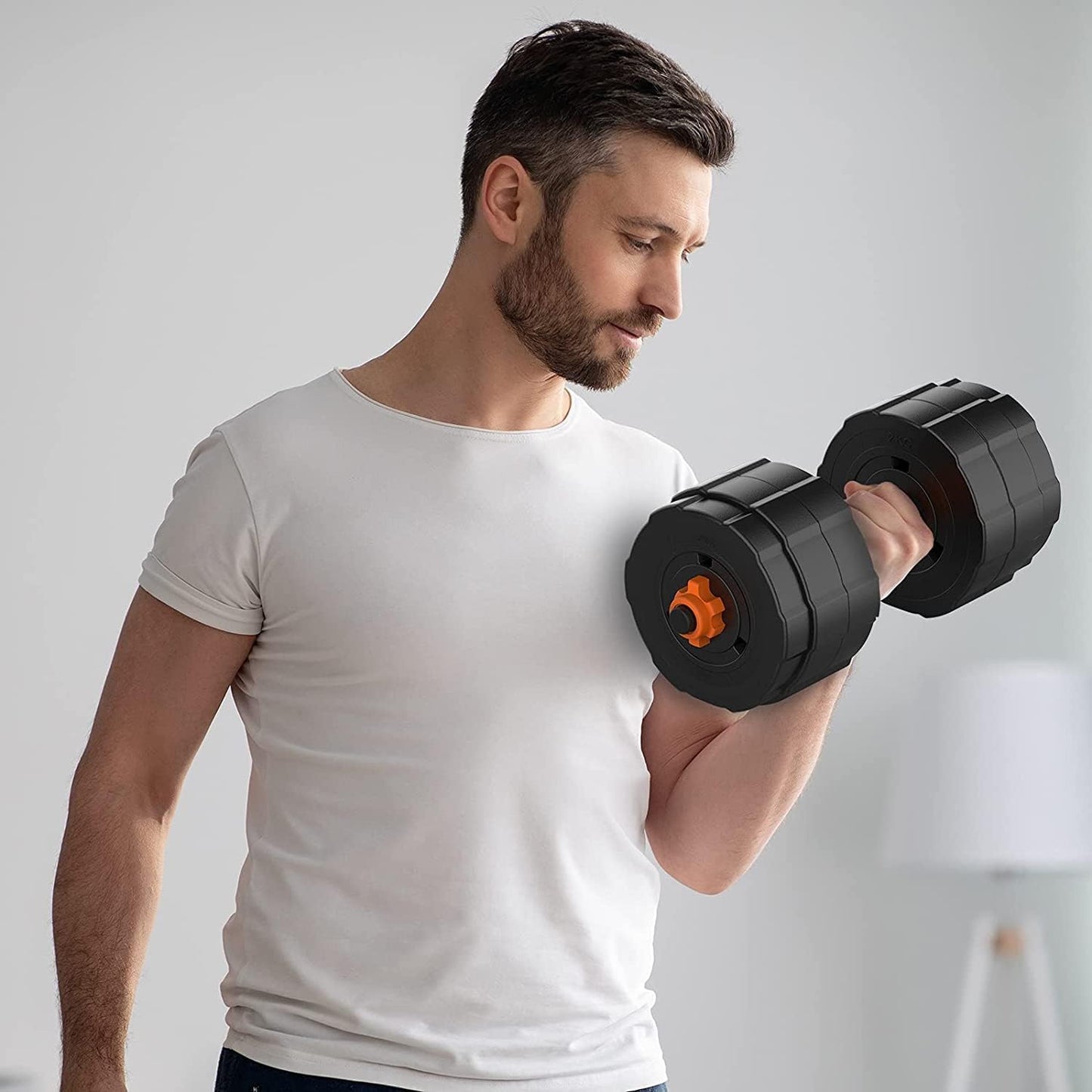 Transform Your Home Gym with the 86 Lbs 3-in-1 Adjustable Dumbbell Barbell Set - Perfect for All Fitness Levels!