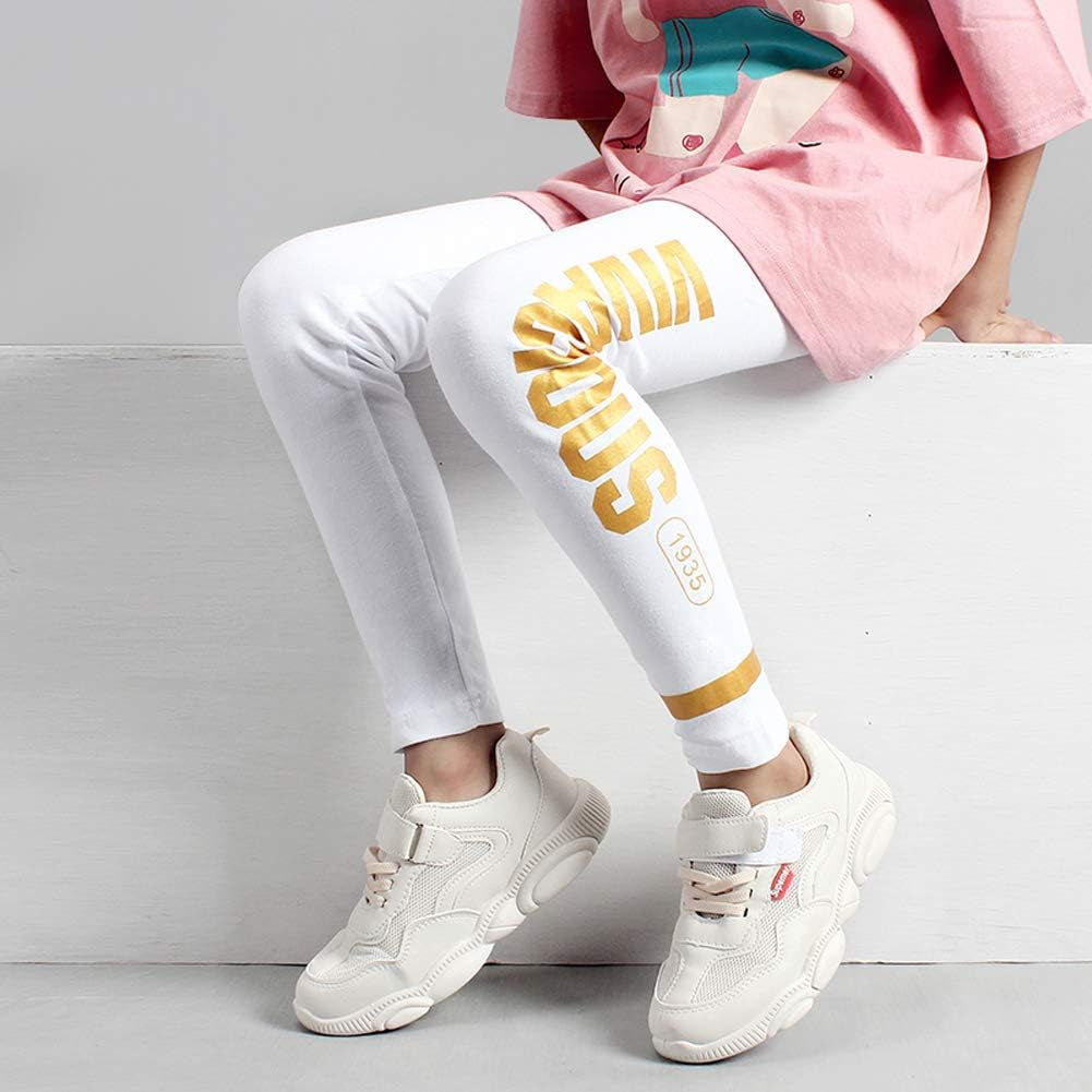 Girls' Leggings, Kids Sports Cotton Stretch Tights Pants, Dance Performance