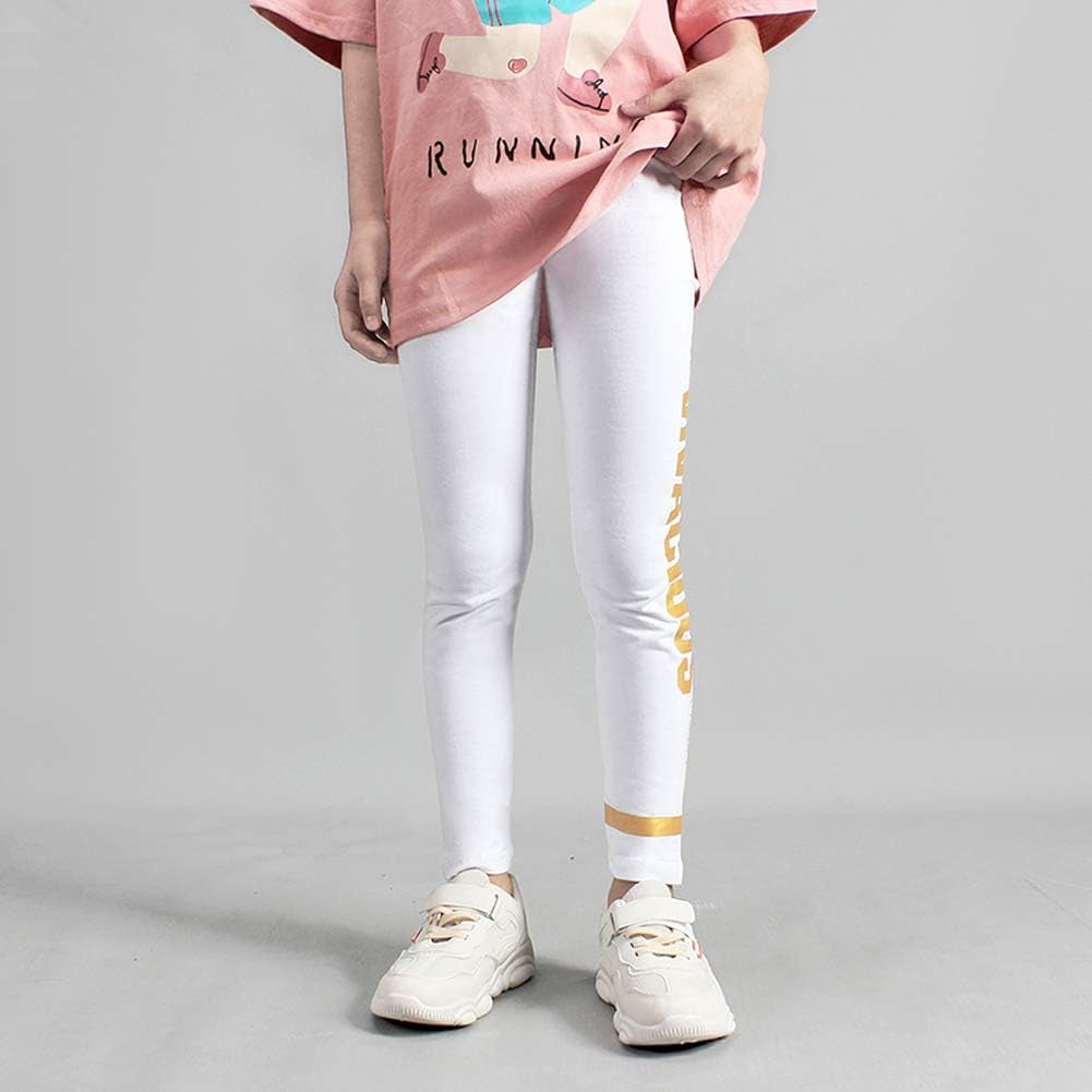 Girls' Leggings, Kids Sports Cotton Stretch Tights Pants, Dance Performance