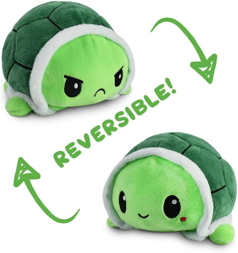- the Original Reversible Turtle Plushie - Green - Cute Sensory Fidget Stuffed Animals That Show Your Mood 4 Inch