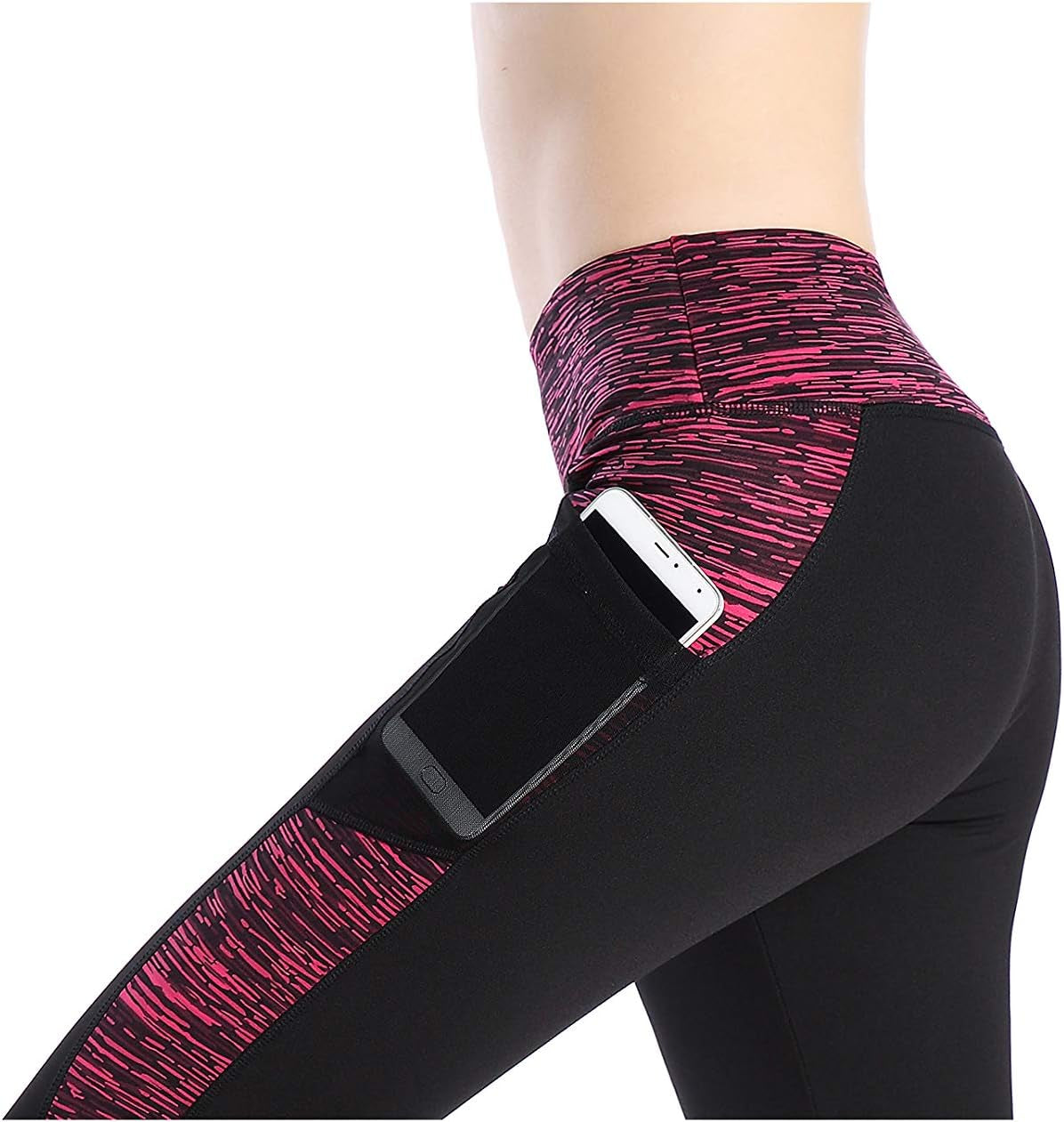 Women'S Knee Length Biker Shorts Tight Compression Yoga Shorts with Pockets