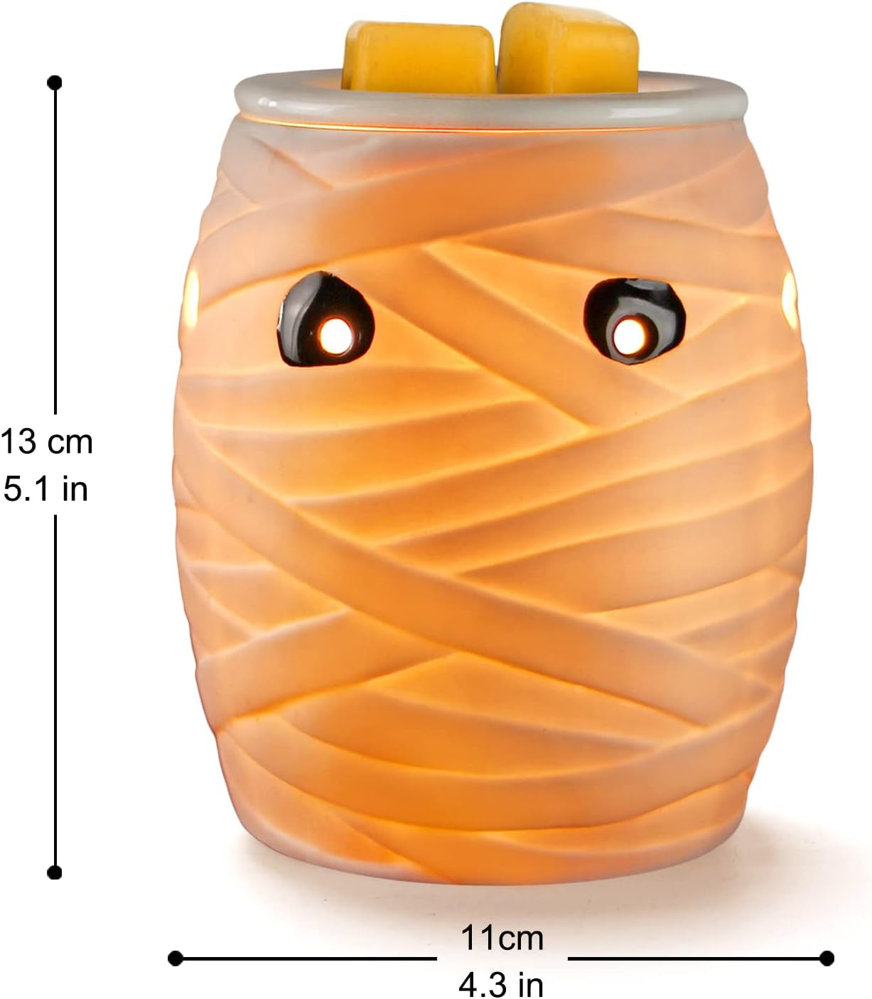 Halloween Pluggable Fragrance Warmer Wax Melter for Home/Dorm/Office No Flame No Smoke No Soot Packaged Together with Two Bulbs - Spooky Mummy