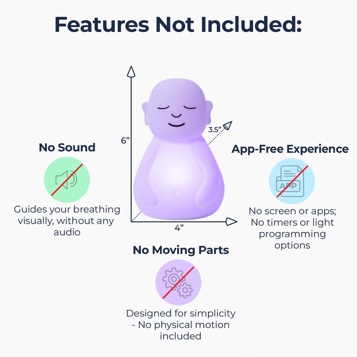 'Breathing Buddha' Guided Visual Meditation Tool for Mindfulness | Slow Your Breathing & Calm Your Mind for Stress & Anxiety Relief | Perfect for Adults & Kids | Relaxing Self Care Gift