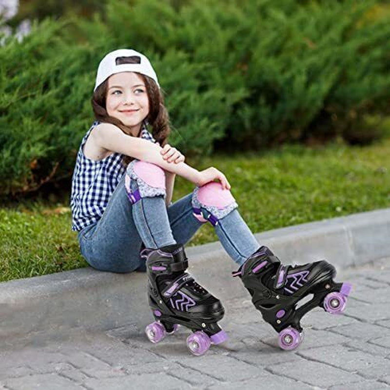 Kids Roller Skates for Boys Adjustable Roller Skates for Men Women Large Purple