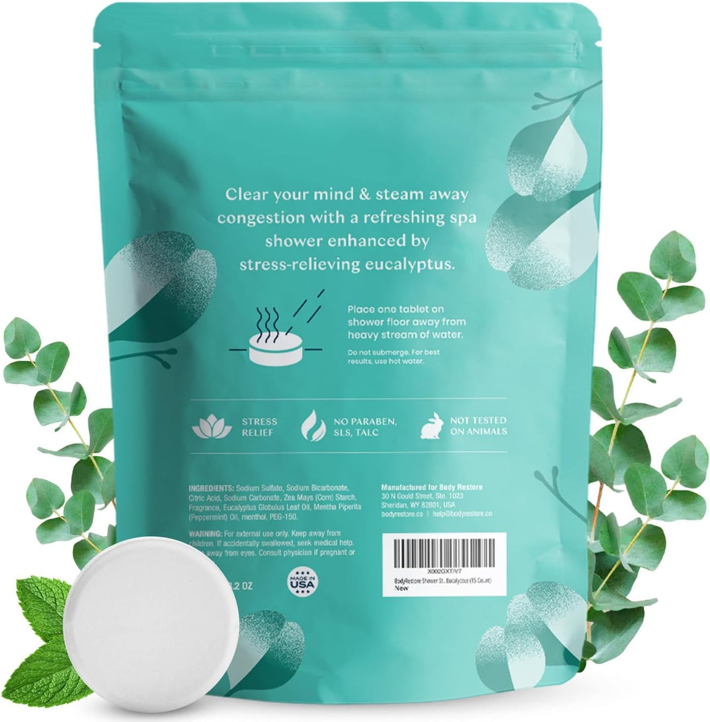 Shower Steamers Aromatherapy 15 Pack - Christmas Gifts for Women, Stocking Stuffers, Birthday Gifts for Mom, White Elephant Gift, Travel Essentials, Self Care - Eucalyptus