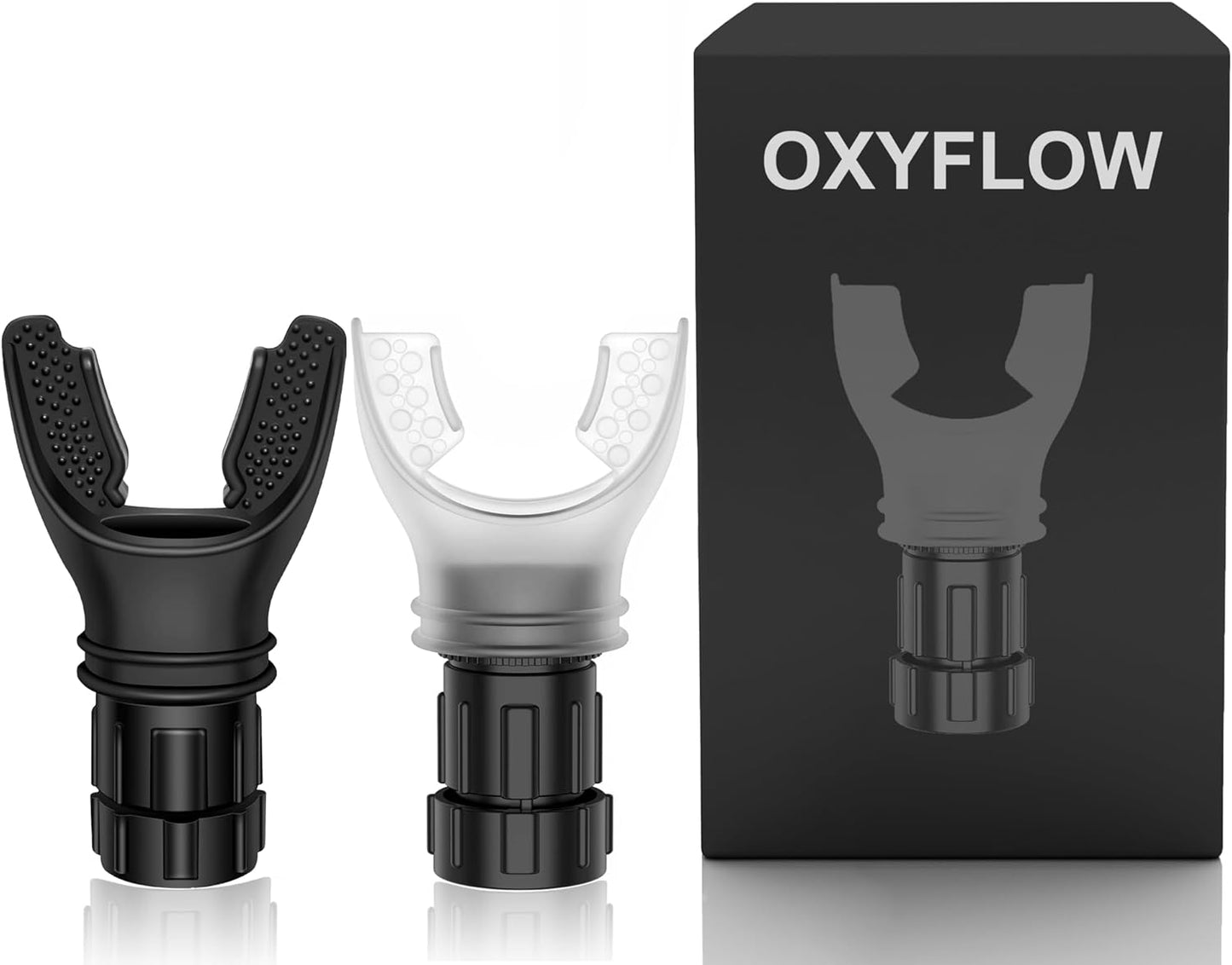 Oxyflow Portable Adjustable Trainer for Oral and Muscular Exercise - for Daily Fitness Training, Easy to Clean, White+Black