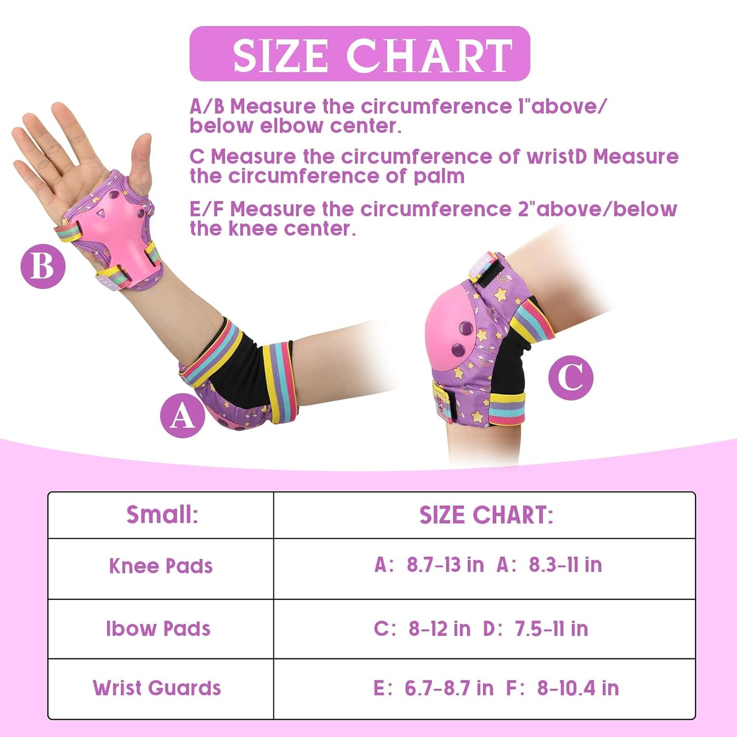 Kids Knee Pads for Girls Boys Toddler 3-8 Years Old Knee and Elbow Pads with Wrist Guards Youth Protective Gear Set for Skateboard Cycling Roller Bike Inline Scooter Skating