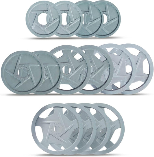 Cast Iron Weight Plates [] Mighty Grip Cast Iron Olympic Weight Plates - Semi-Gloss 2 Inch Weight Plate, Hammertone Powder Coat Barbell Weight Plates - Pair or Weight Plate Set