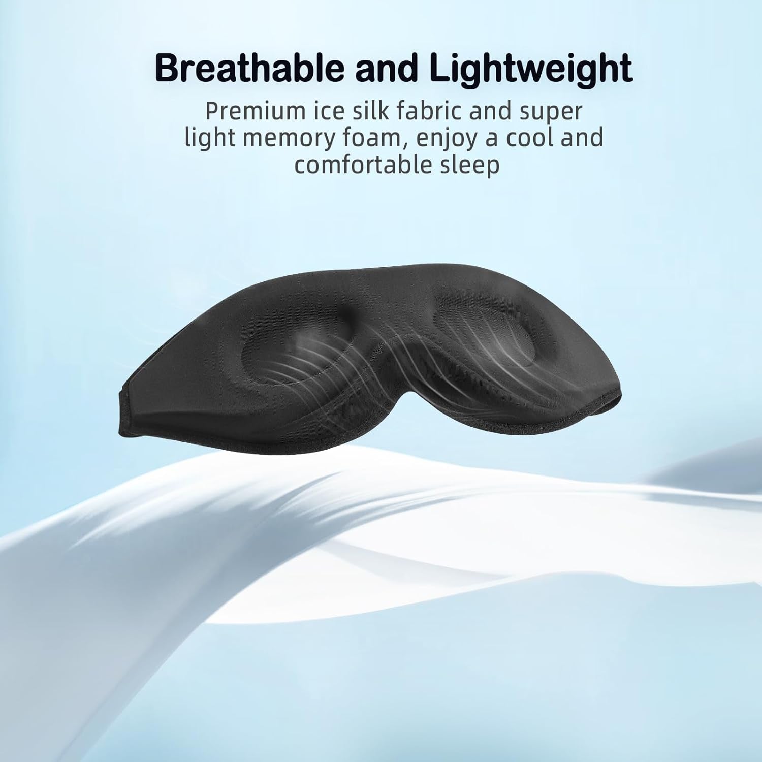 Sleep Mask for Side Sleeper Women Men, Eye Mask for Sleeping Light Blocking, 3D Contoured Cup Sleeping Mask, Soft Breathable Sleep Eye Mask with Adjustable Elastic Strap for Flight Nap