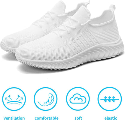 Mens Walking Shoes Mesh Sneakers Road Running Shoes Tennis Trainers Slip-On Athletic Lightweight Breathable Outdoor Shoe