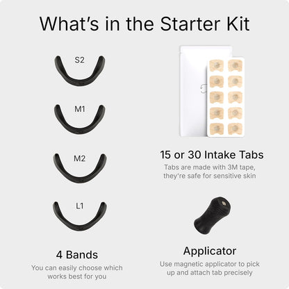Breathing Nasal Strip Starter Kit (15 Count, Black) - Boost Oxygen , Reduce Snoring, Improve Sleep Quality - Sweat Resistant, Skin Safe Nasal Strips - Extra Strength Snoring Solution