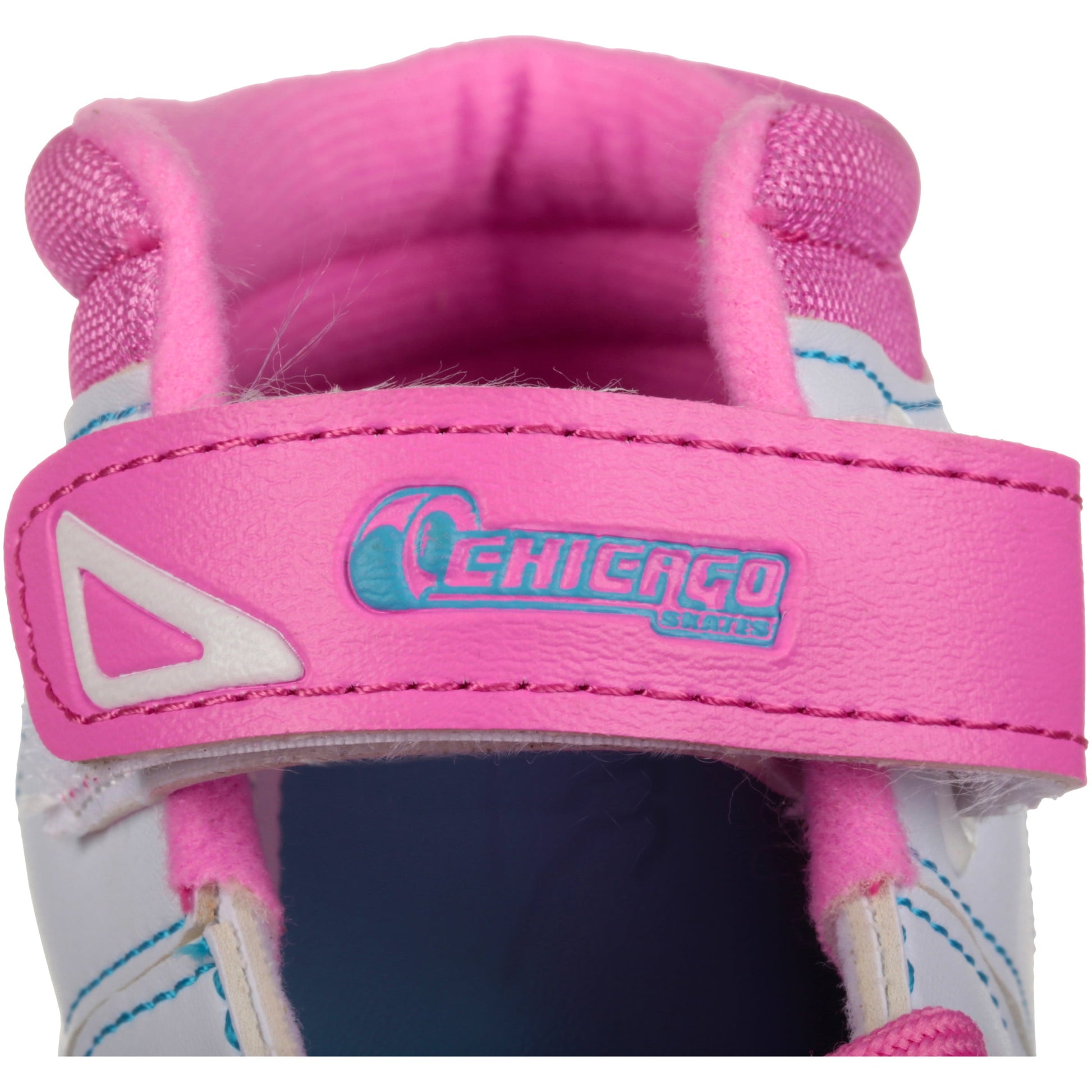 Girls' Quad Roller Skates White/Pink/Teal Sidewalk Skates, Size 3