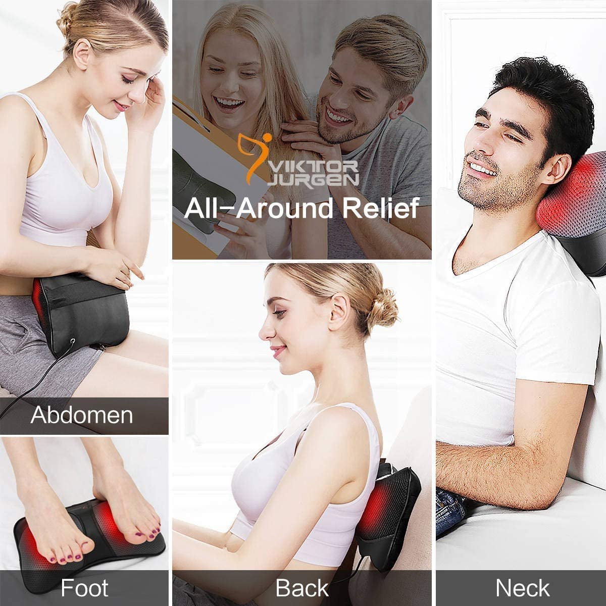 Christmas Back Massager Gifts, Shiatsu Kneading Massager for Neck and Shoulder, Massage Pillow with Heat Relaxation Gifts for Women/Men/Dad/Mom//Mothers Day/Fathers Day/Valentine'S Day
