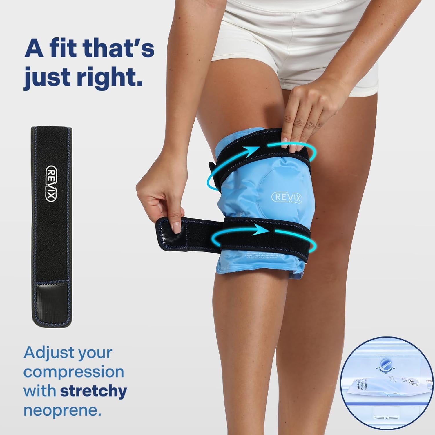 Ice Pack for Knee Pain Relief, Reusable Gel Ice Wrap for Leg Injuries, Swelling, Knee Replacement Surgery, Cold Compress Therapy for Arthritis, Meniscus Tear and ACL Blue