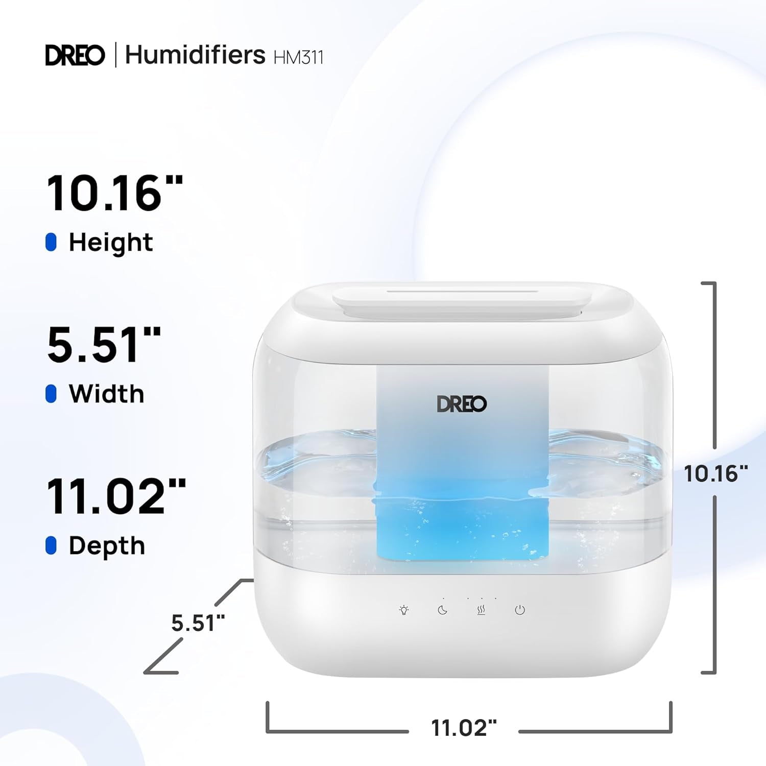 Humidifiers for Bedroom, Top Fill 4L Supersized Cool Mist Humidifier, 32H Runtime, 28 Db Quiet Ultrasonic Air Humidifier for Large Room, Plants, Baby Nursery, Indoor, Night Light, Easy to Clean