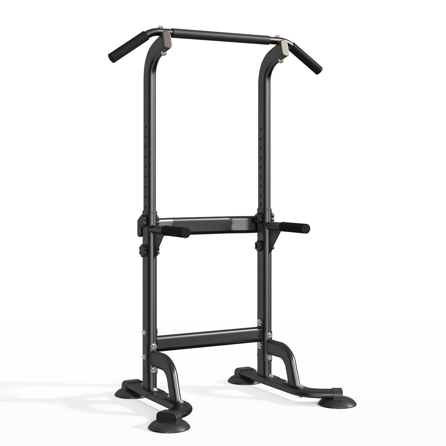 Adjustable Height Power Tower Pull Up Bar for Ultimate Strength Training – Black