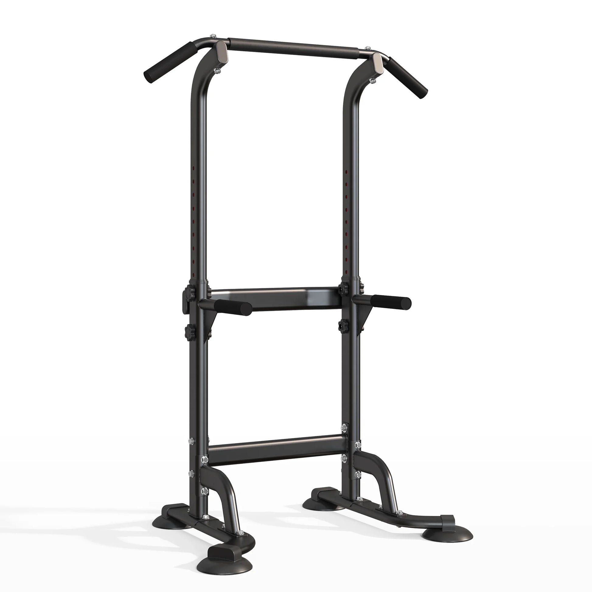 Adjustable Height Power Tower Pull Up Bar for Ultimate Strength Training – Black