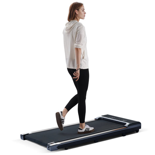 2 in 1 Under Desk Treadmill with Remote Control - Lightweight Walking Pad for Home Office Workouts, Speed Range 0.6-3.8 mph