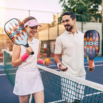 Luxmo Pickleball Paddles, Pickleball Paddles Set of 2, Fiberglass Surface Polypropylene Core Lightweight Pickleball Set with 4 Balls and 1 Pickleball Bag