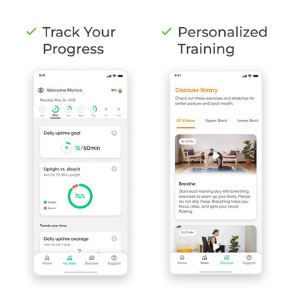 2 Premium | Posture Corrector Trainer & Tracker for Women & Men with Smart App