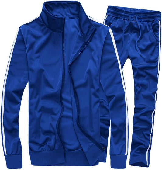Men'S Activewear Full Zip Warm Tracksuit Sports Set Casual Sweat Suit