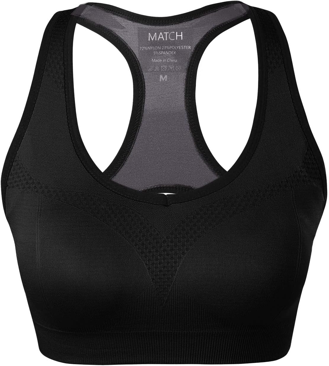 Racerback Sports Bras for Women – Padded Seamless Strappy Workout Tops for Yoga Gym Runing Fitness Sports Bras
