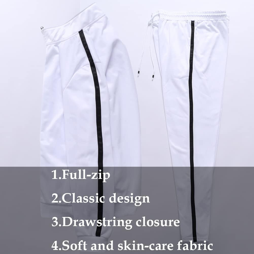 Men'S Activewear Full Zip Warm Tracksuit Sports Set Casual Sweat Suit