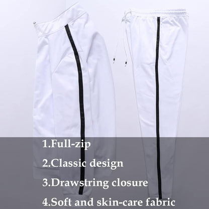 Men'S Activewear Full Zip Warm Tracksuit Sports Set Casual Sweat Suit