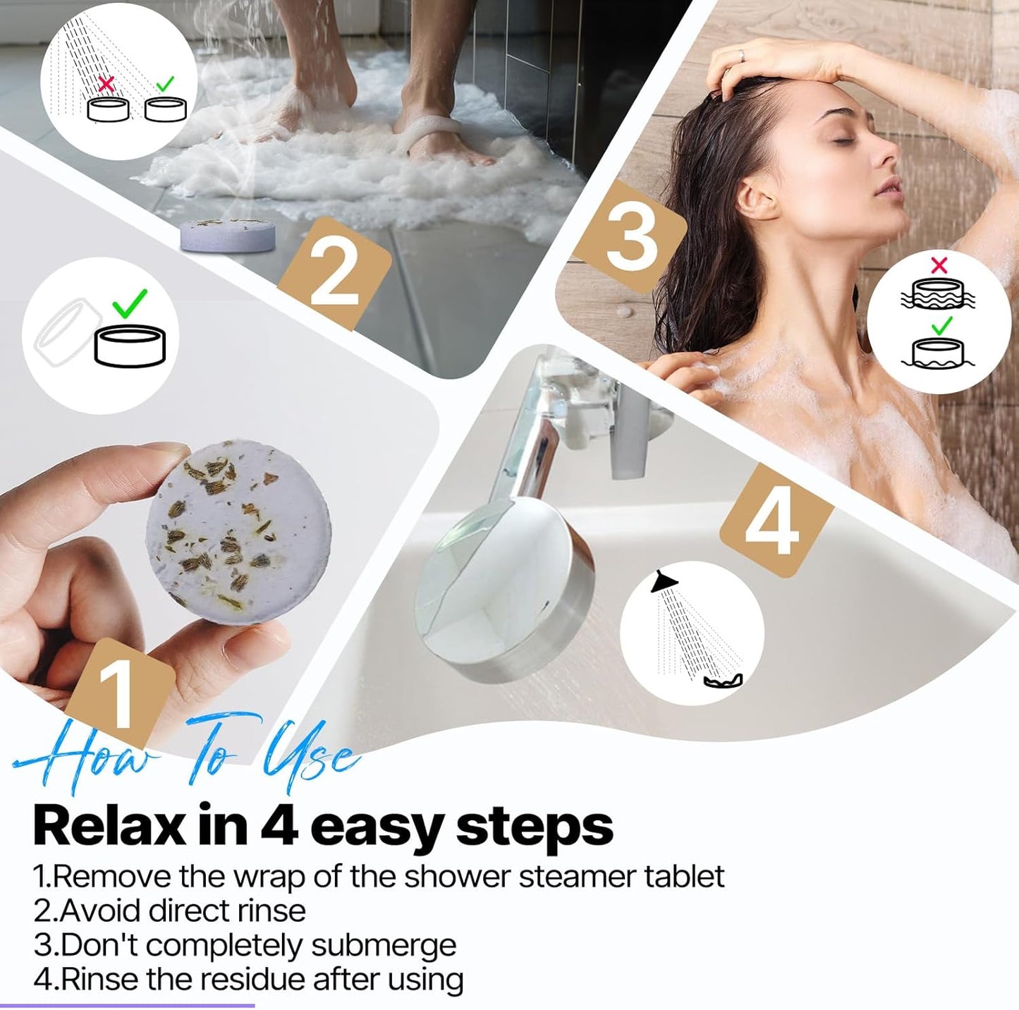 Shower Steamers Aromatherapy Birthday Gifts for Women -  8 Pcs Valentines Day Gifts for Her Mom Men Teen Adults Bath Bombs Self Care with Natural Essential Oils Relaxation Home SPA Mothers Day