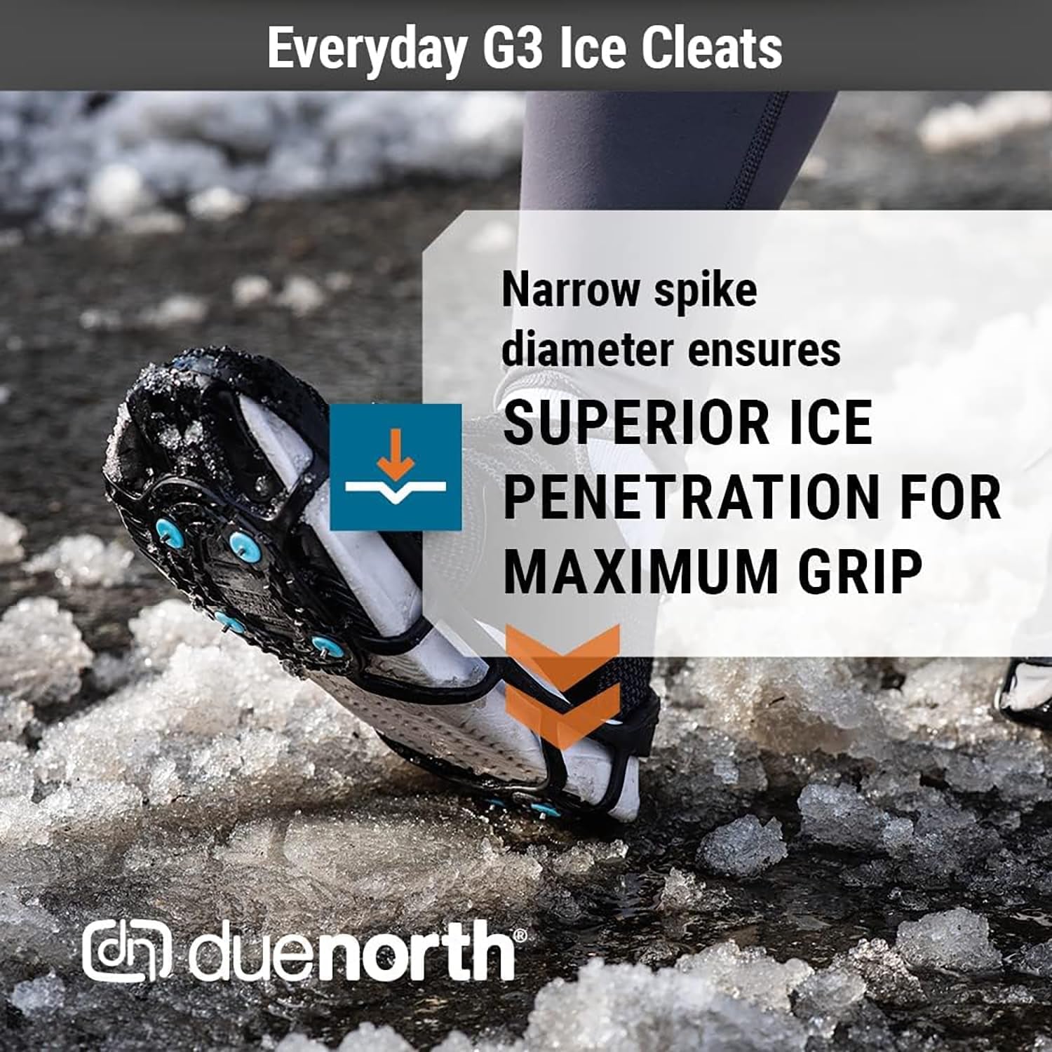 Everyday G3 Ice Cleats for Shoes & Boots - Traction Spikes for Men & Women to Improve Grip on Snow & Ice