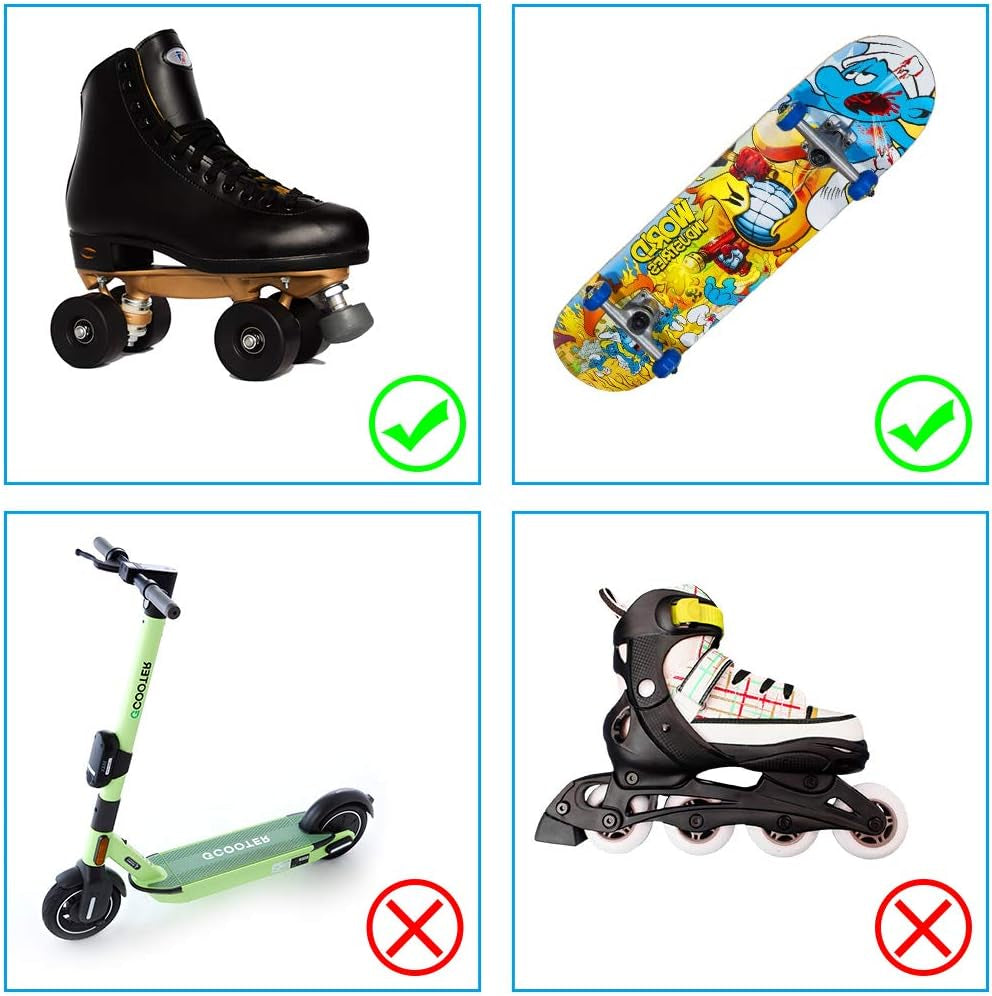8 Pack Roller Skate Wheels with Bearings Installed and 2 Toe Stoppers for Double Row Skating, Quad Skates and Skateboard Outdoor or Indoor Use, 32Mm X 58Mm 82A