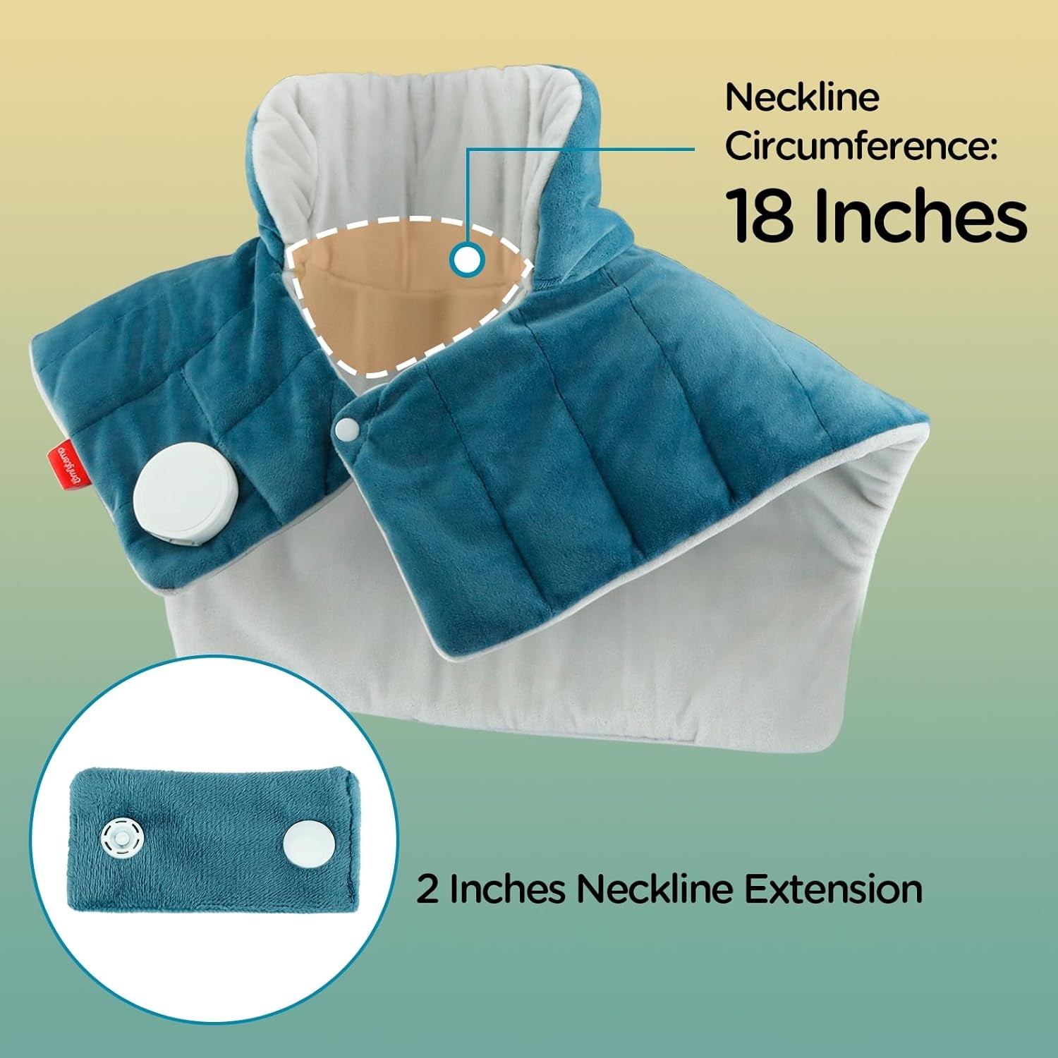 Heating Pad for Neck and Shoulders and Back,  FSA HSA Eligible Weighted Electric Heat Pad for Pain Relief, 2.6Lb Large Heated Wrap, 9 Heat Settings, 11 Auto-Off, Gifts for Women Men Mom Dad