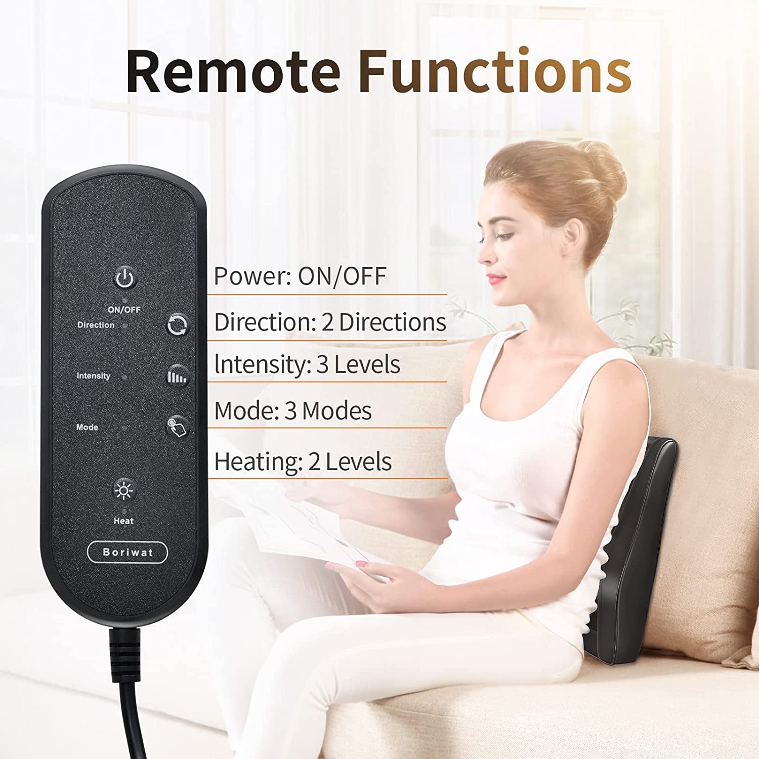 Back Massager with Heat, Massagers for Neck and Back, 3D Kneading Massage Pillow for Back, Neck, Shoulder, Leg Pain Relief, Gifts for Men Women Mom Dad, Stress Relax at Home Office and Car