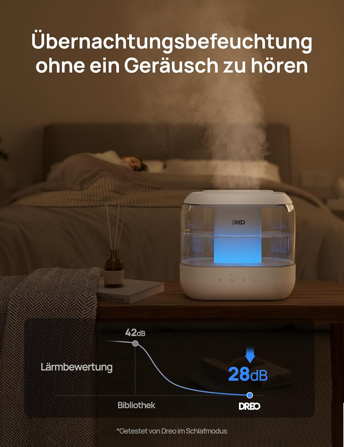 Humidifiers for Bedroom, Top Fill 4L Supersized Cool Mist Humidifier, 32H Runtime, 28 Db Quiet Ultrasonic Air Humidifier for Large Room, Plants, Baby Nursery, Indoor, Night Light, Easy to Clean
