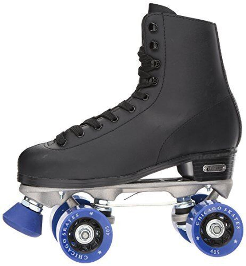 CHICAGO SKATES Men'S Classic Roller Skates - Premium Black Quad Rink Skates