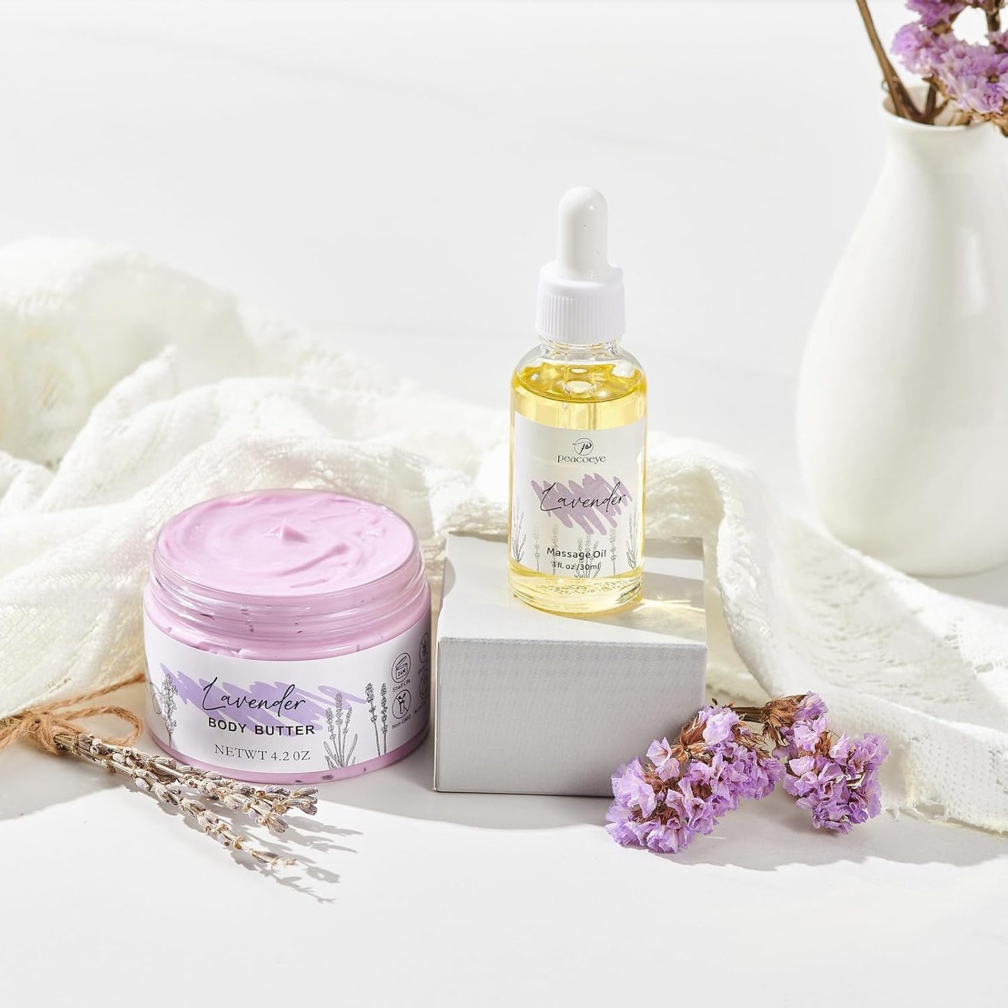 Gifts for Women Spa Lavender Bath Gift Baskets Valentines Day Gifts Relaxing Self Care Gift for Mom Her Sister Wife Auntie Home Bath Kit Care Package Birthday Friendship Gift Ideas