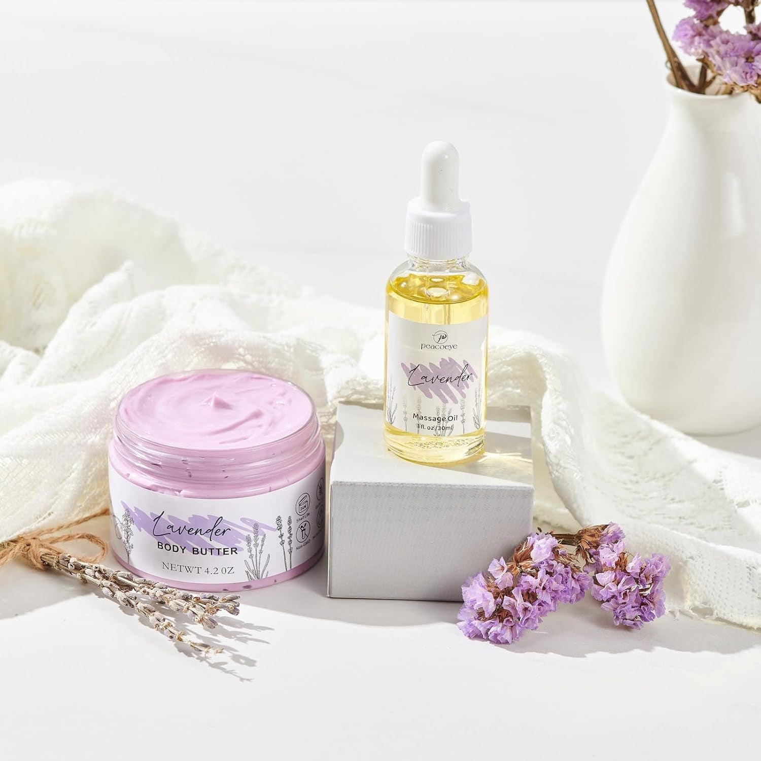 Gifts for Women Spa Lavender Bath Gift Baskets Valentines Day Gifts Relaxing Self Care Gift for Mom Her Sister Wife Auntie Home Bath Kit Care Package Birthday Friendship Gift Ideas