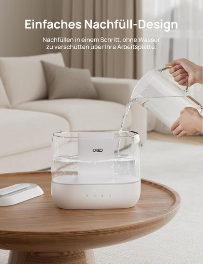 Humidifiers for Bedroom, Top Fill 4L Supersized Cool Mist Humidifier, 32H Runtime, 28 Db Quiet Ultrasonic Air Humidifier for Large Room, Plants, Baby Nursery, Indoor, Night Light, Easy to Clean