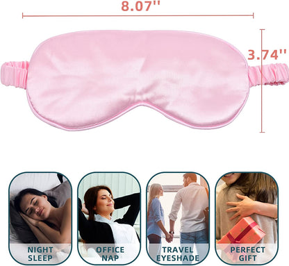 Sleep Mask 4 Pack Silk Eye Cover Soft Satin Blindfold Elastic Strap Night Eyeshade Travel Nap for Women Men