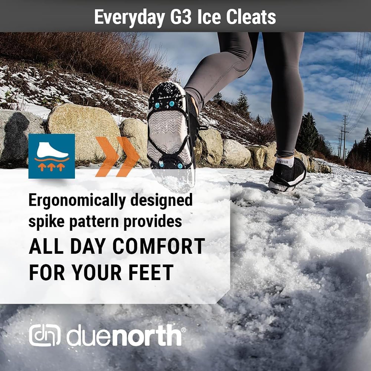 Everyday G3 Ice Cleats for Shoes & Boots - Traction Spikes for Men & Women to Improve Grip on Snow & Ice