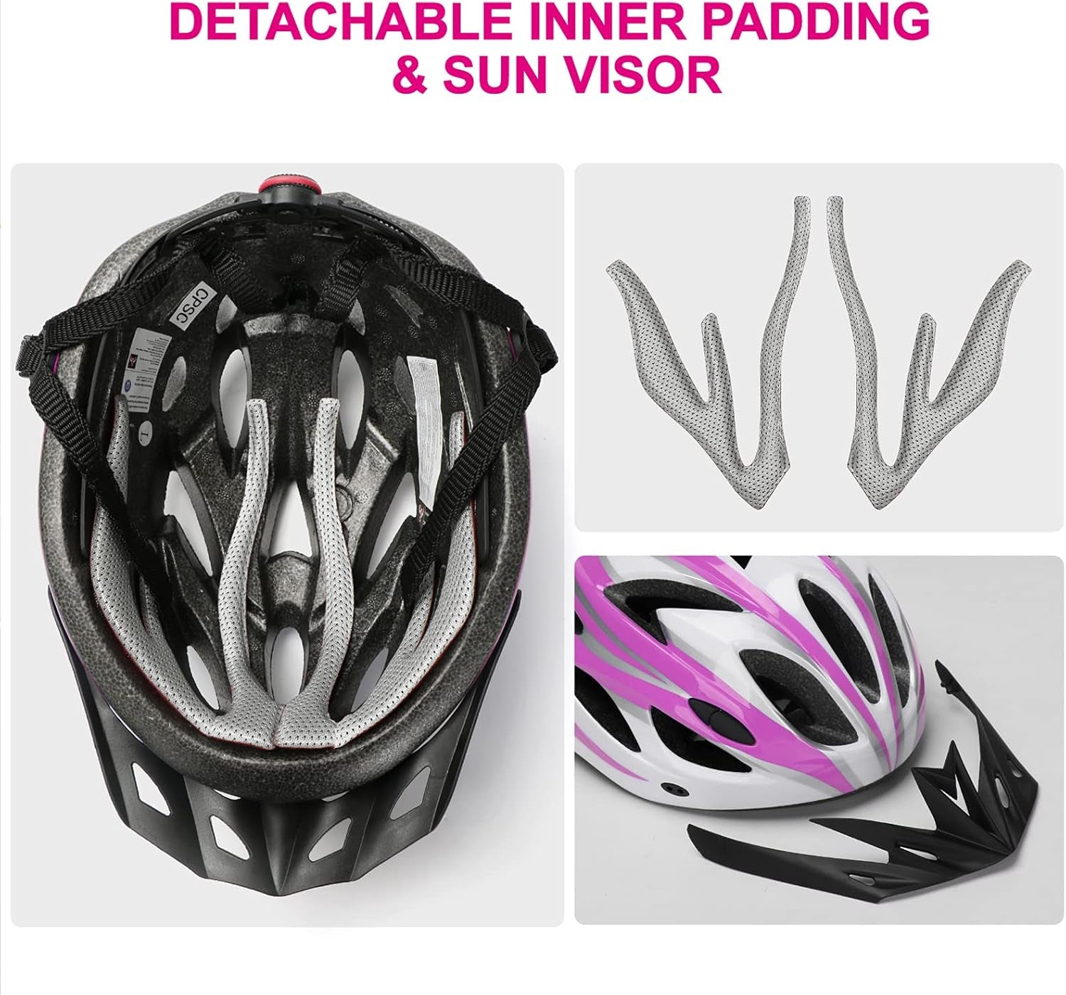 Adult Bike Helmet, Lightweight Bike Bicycle Helmets for Women Men, Adult Helmet with Detachable Visor