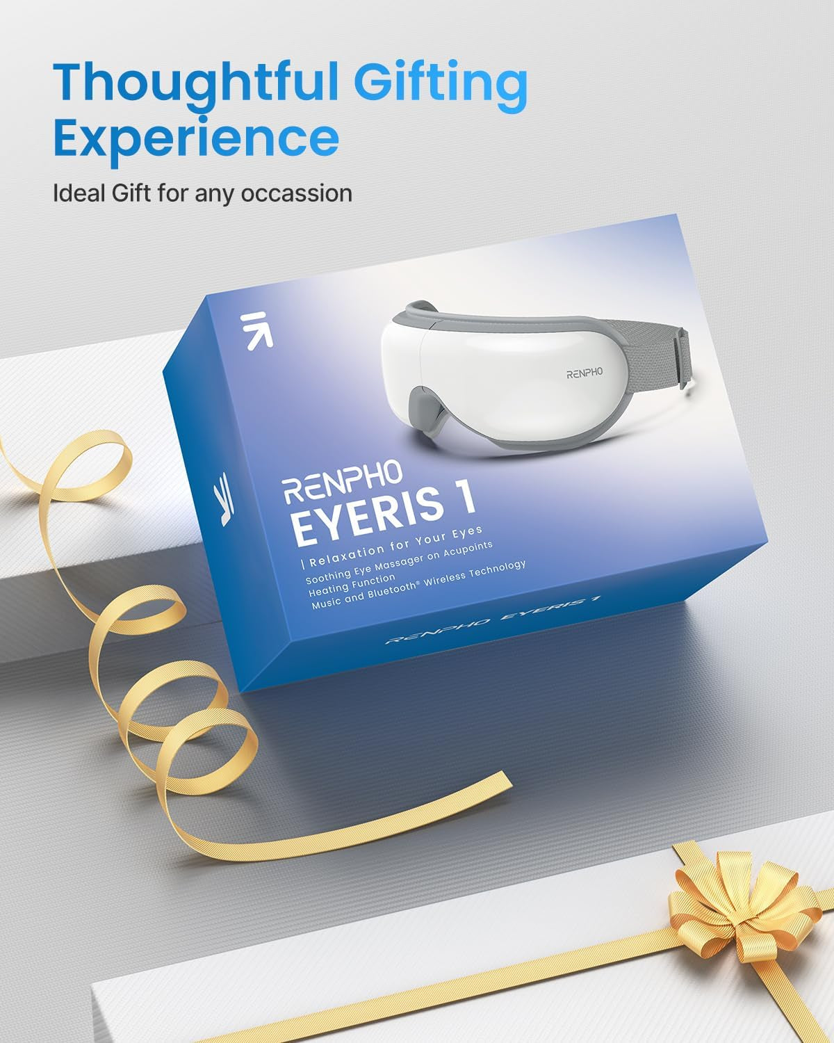 Valentines Day Gifts for Women/Men, Eyeris 1 Eye Massager with Heat, Birthday Gifts for Mom, FSA HSA Eye Care Gifts for Him/Her, Sleep Eye Mask for Relax Eye, Reduce Eye Strain
