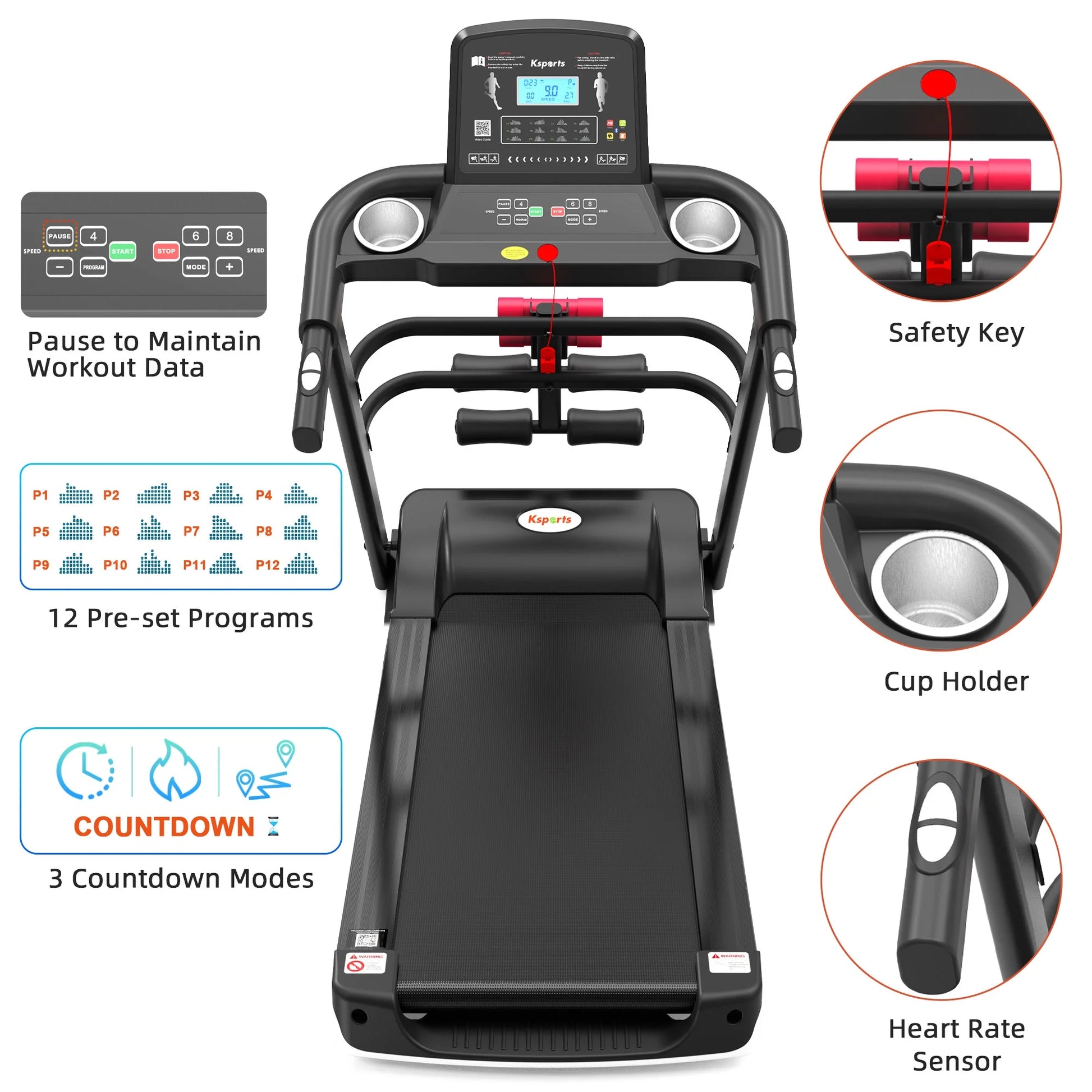 Ultimate Electric Treadmill Bundle with Exercise Rack, Mat & Dumbbells - Enhance Your Fitness Routine!