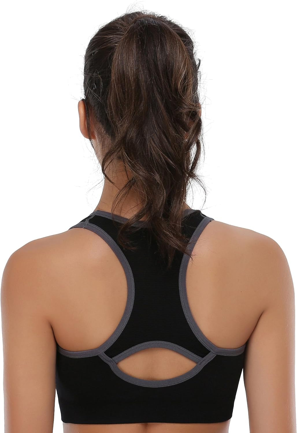 Women'S Seamless Racerback Sports Bra High Impact Support Yoga Gym Workout Fitness